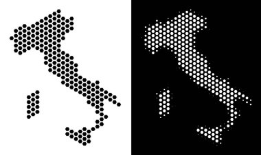 İtalya harita altıgen mozaik