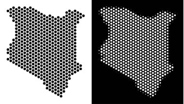 Kenya harita altıgen mozaik