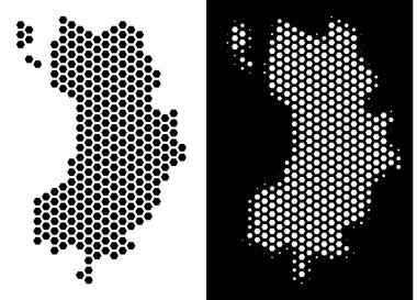 Koh Tao Tayland Adası harita Hex-kiremit soyutlama