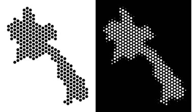 Altıgen karo mozaik Laos Haritası