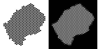 Lesoto Haritası altıgen şeması