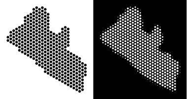 Liberya Haritası petek mozaik