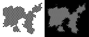 Limnos Yunan Adası harita Altıgen Karo soyutlama