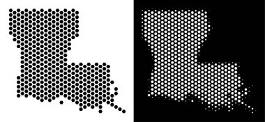 Louisiana Devlet harita Hex-çini mozaik