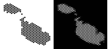 Malta Island harita altıgen soyutlama