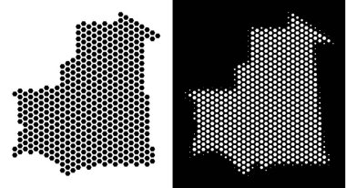 Moritanya Haritası Altıgen Karo soyutlama