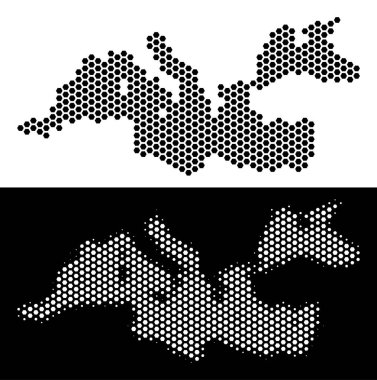 Akdeniz harita altıgen mozaik