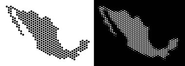 Meksika harita altıgen karo mozaik