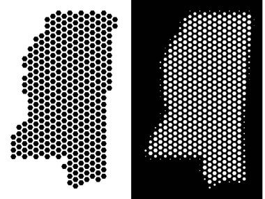 Mississippi State harita altıgen soyutlama