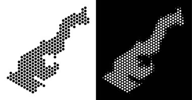 Monako Haritası altıgen karo mozaik