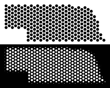 Nebraska eyalet harita altıgen şeması