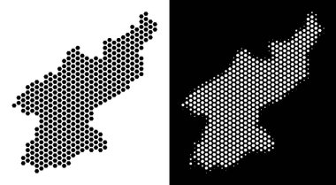 Kore Demokratik Halk Cumhuriyeti harita Hex-çini mozaik