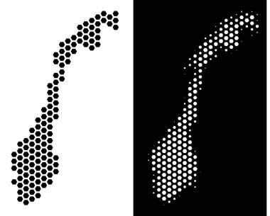 Norveç harita altıgen soyutlama