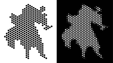 Mora Yarımadası harita Altıgen Karo düzeni