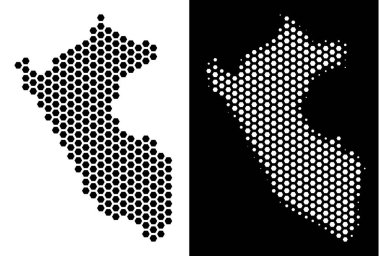 Peru Haritası Hex-çini mozaik