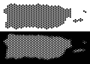 Puerto Rico harita Altıgen Karo soyutlama