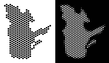 Quebec eyaleti harita altıgen soyutlama