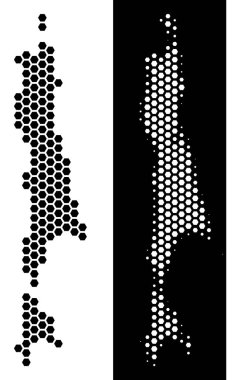 Sakhalin Adası harita altıgen şeması