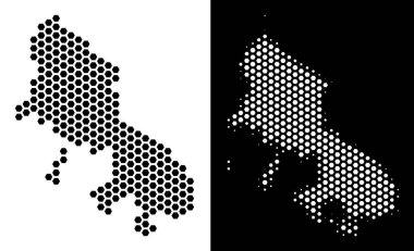 Skyros Yunan Adası harita Altıgen Karo düzeni