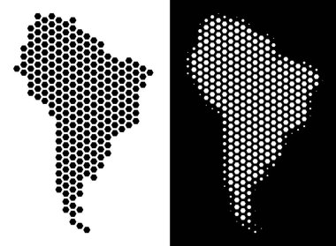 Güney Amerika harita Hex-kiremit düzeni