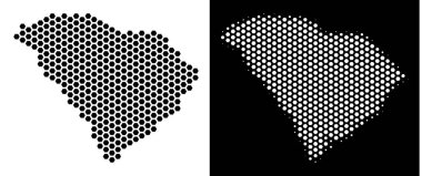 Güney Carolina eyalet harita altıgen mozaik