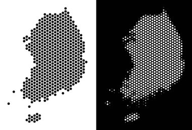 Güney Kore harita Altıgen Karo soyutlama