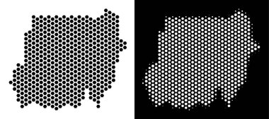 Sudan harita altıgen mozaik