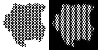 Surinam Haritası Altıgen Karo soyutlama