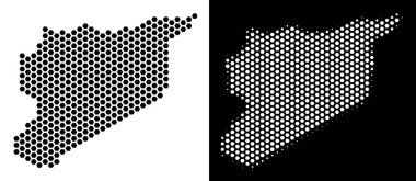 Suriye harita altıgen karo mozaik