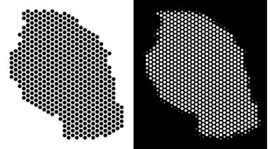 Tanzanya Haritası altıgen karo mozaik