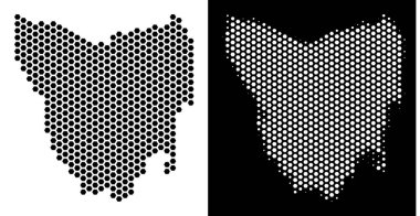 Tazmanya Adası harita petek soyutlama