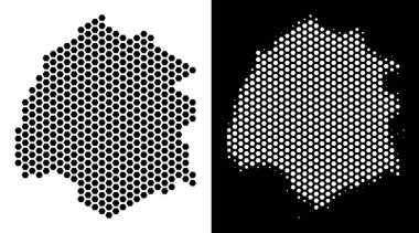 Thassos Yunan Adası harita petek soyutlama