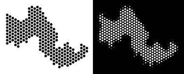 Tilos Yunan Adası harita Hex-kiremit düzeni