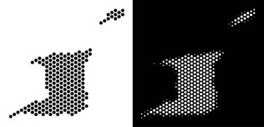 Trinidad ve Tobago harita Hex-çini mozaik