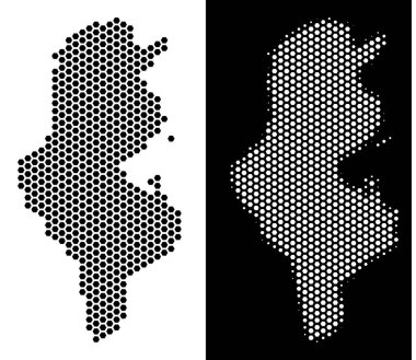 Tunus haritası petek mozaik