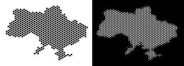 Crimea Hex-kiremit soyutlama ile Ukrayna Haritası