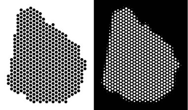 Uruguay Haritası Hex-kiremit soyutlama