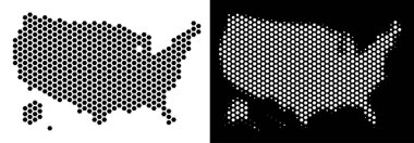 ABD ile Alaska harita altıgen soyutlama