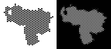 Venezuela Haritası Hex-çini mozaik