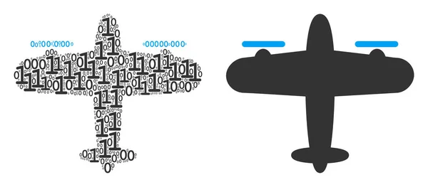 Самолеты с бинарными цифрами — стоковый вектор