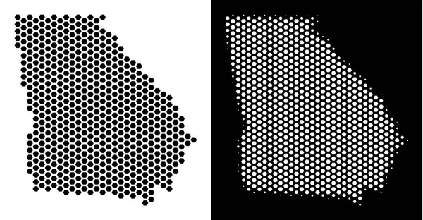 Amerikaanse staat Georgië kaart Hex-tegel mozaïek — Stockvector