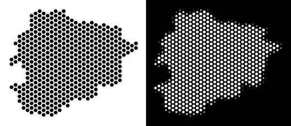 Andorra haritası altıgen mozaik