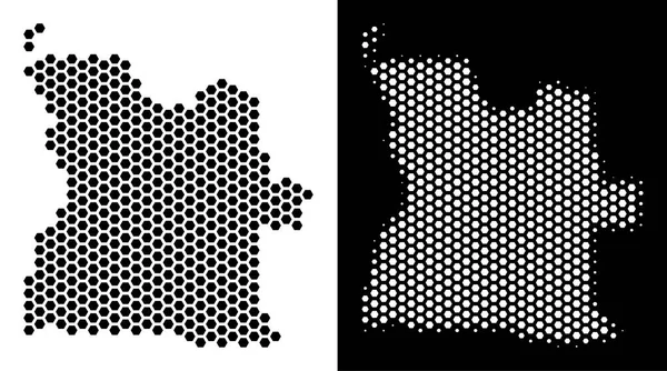 Angola Haritası Hex-çini mozaik