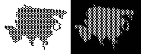 Asya harita altıgen mozaik