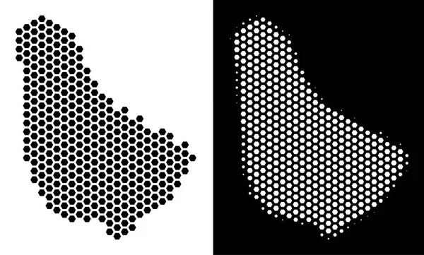 Barbados Haritası altıgen soyutlama