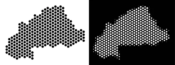 Burkina Faso Haritası Altıgen Karo soyutlama