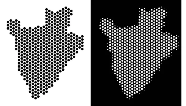 Burundi Haritası Hex-kiremit düzeni