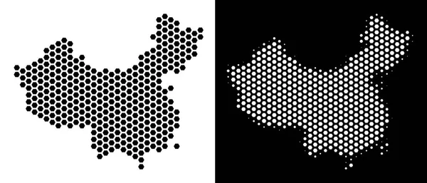 Çin harita Altıgen Karo soyutlama