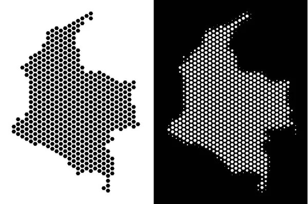 Kolombiya Haritası altıgen soyutlama