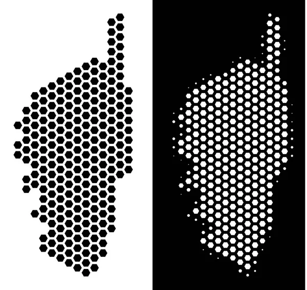 Korsika Fransa Adası harita petek mozaik